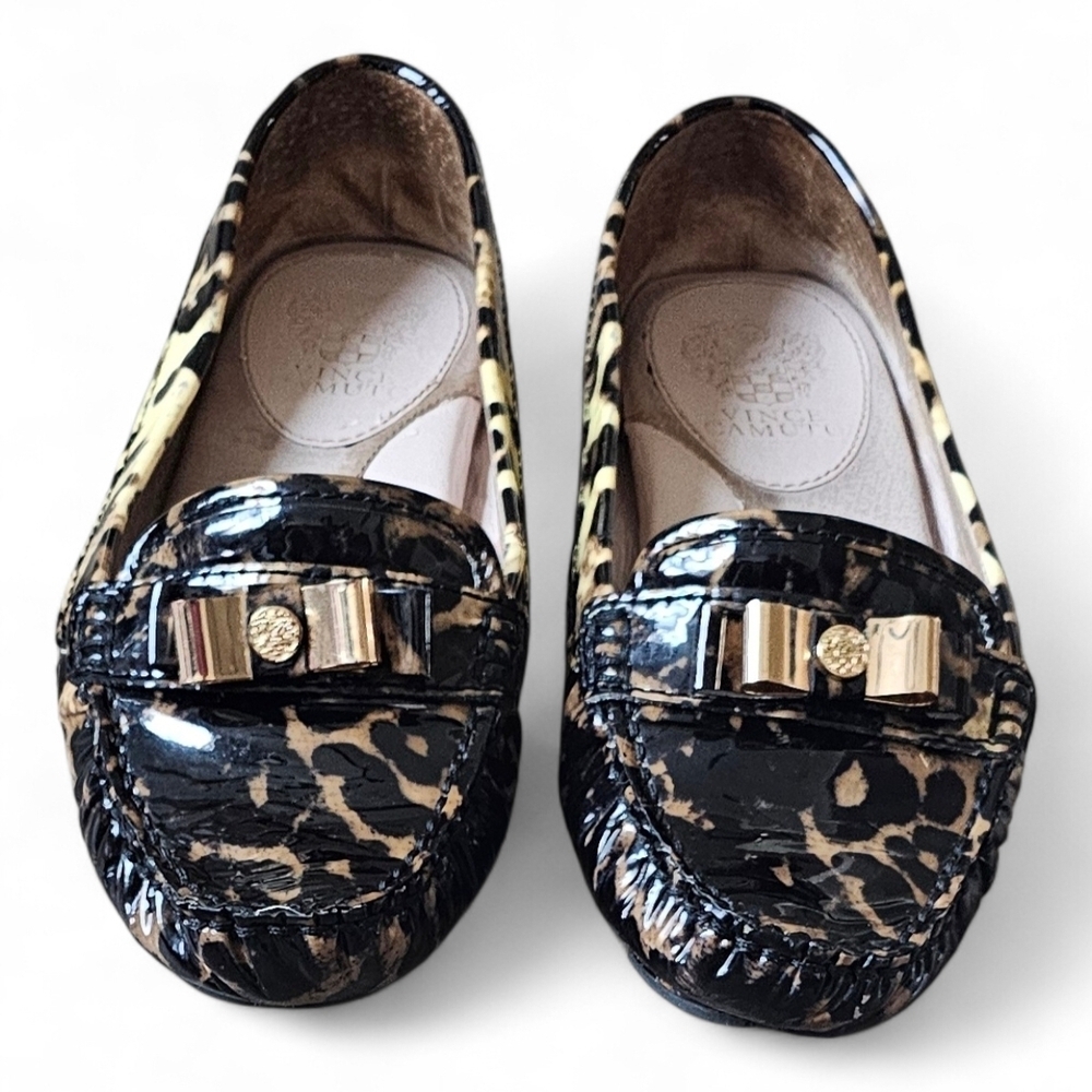 Vince Camuto  Women’s VV Palmira Leopard Print Patent Leather Loafers  Size 8M